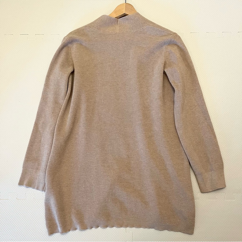 Cyrus Waffle Knit Open Cardigan Beige Neutral Size L - Picture 2 of 8